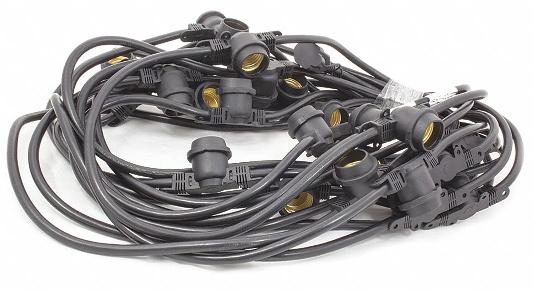 AMERICAN LIGHTING LED String Temporary Job Site Light, Black - 45TX4445TX44 - Grainger